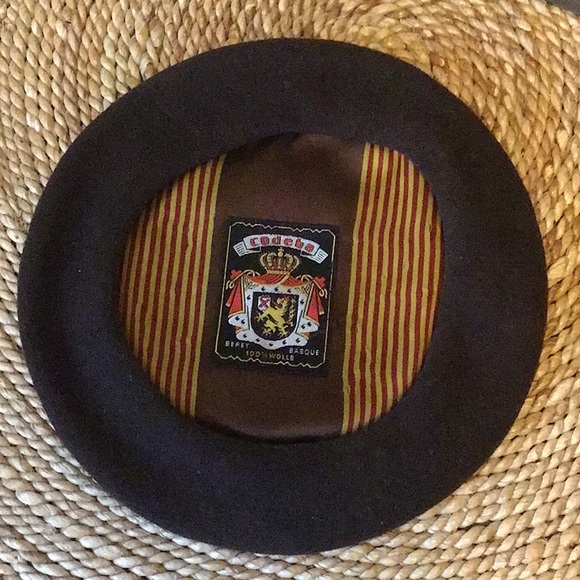 Authentic vintage basque 100% wool beret in brown - Picture 5 of 7